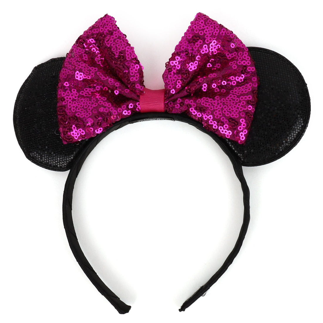 Trendy Apparel Shop Minnie Mouse Glitter Ear Shaped Bow Headband 2 Pack