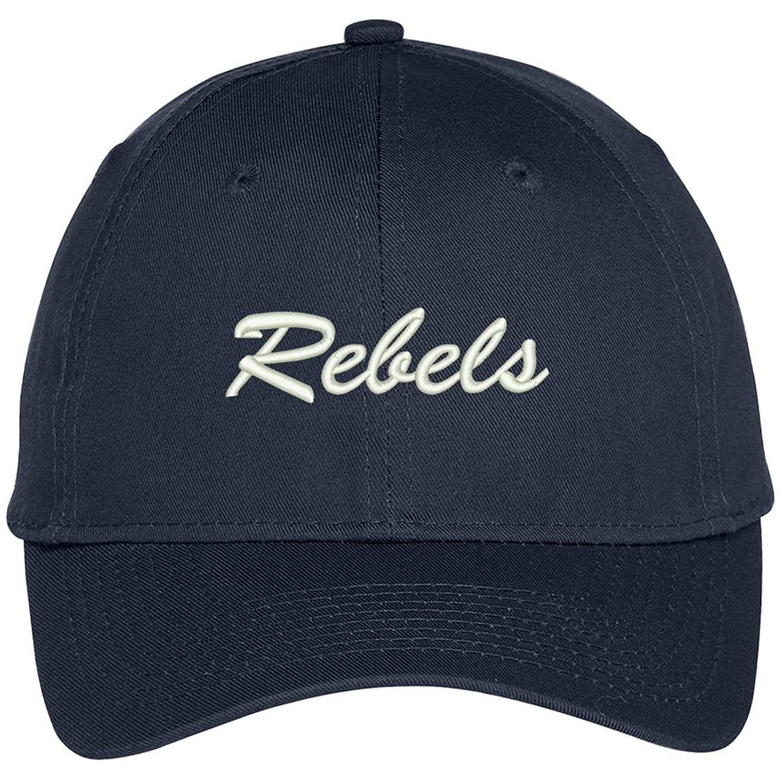 Trendy Apparel Shop Rebels Embroidered Team Nickname Mascot Cap