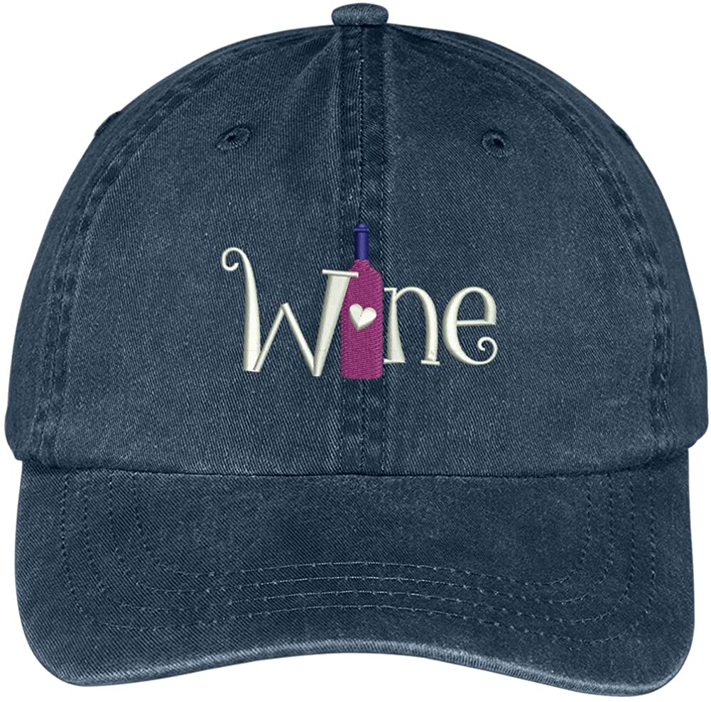Trendy Apparel Shop Wine Embroidered Soft Crown 100% Brushed Cotton Cap