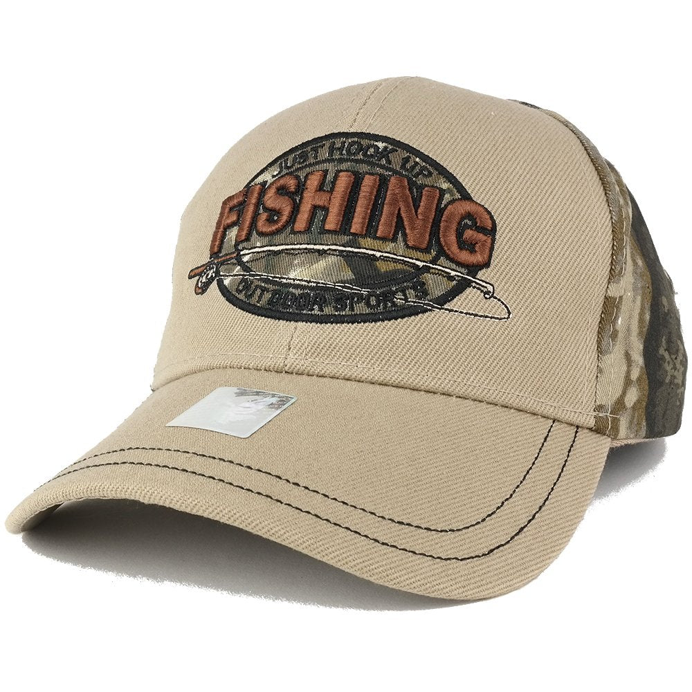 Trendy Apparel Shop Just Hook up Fishing Outdoor Sports Embroidered Adjustable Baseball Cap