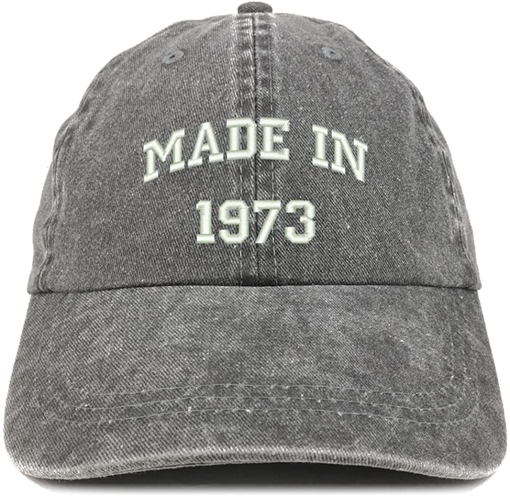 Trendy Apparel Shop Made In 1972 Text Embroidered 46th Birthday Washed Cap