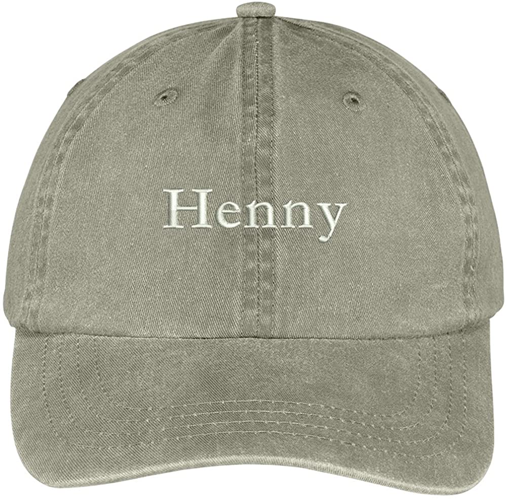Trendy Apparel Shop Henny Embroidered Soft Crown 100% Brushed Cotton Cap - Black