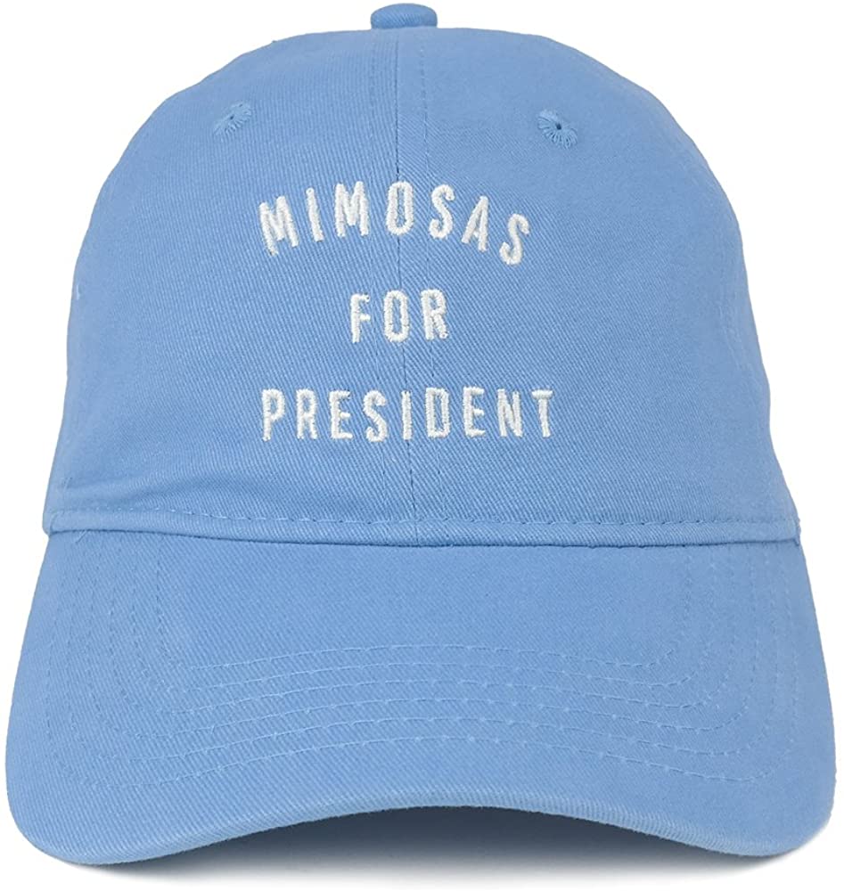 Trendy Apparel Shop Mimosas For President Embroidered 100% Cotton Adjustable Cap - Red