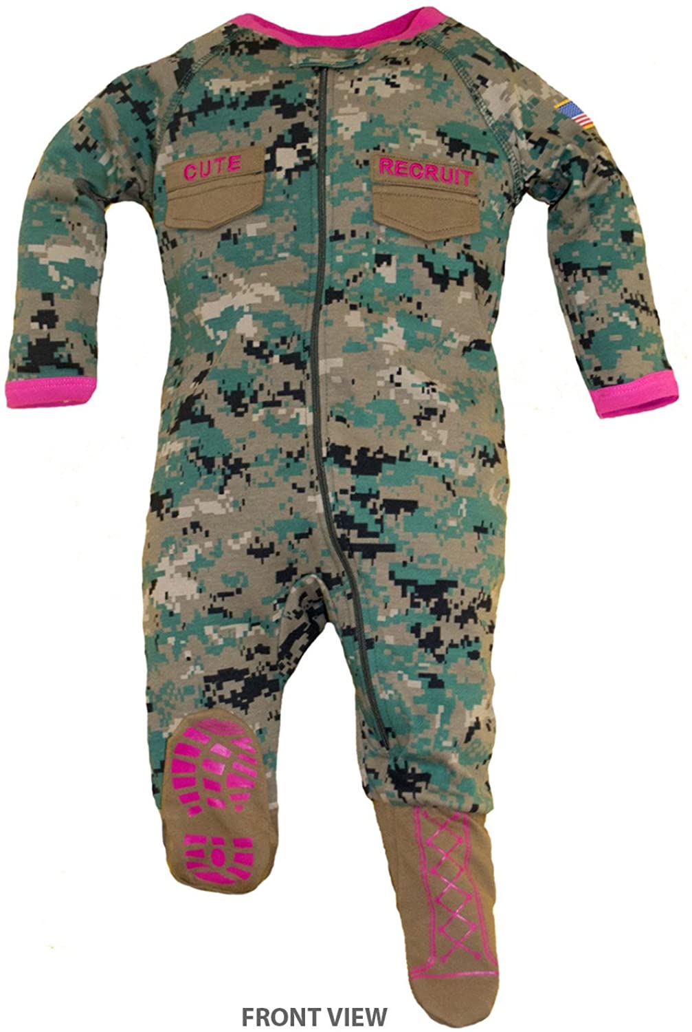 Trendy Apparel Shop Infant Cute Recruit Digital Camouflage Girl Crawler