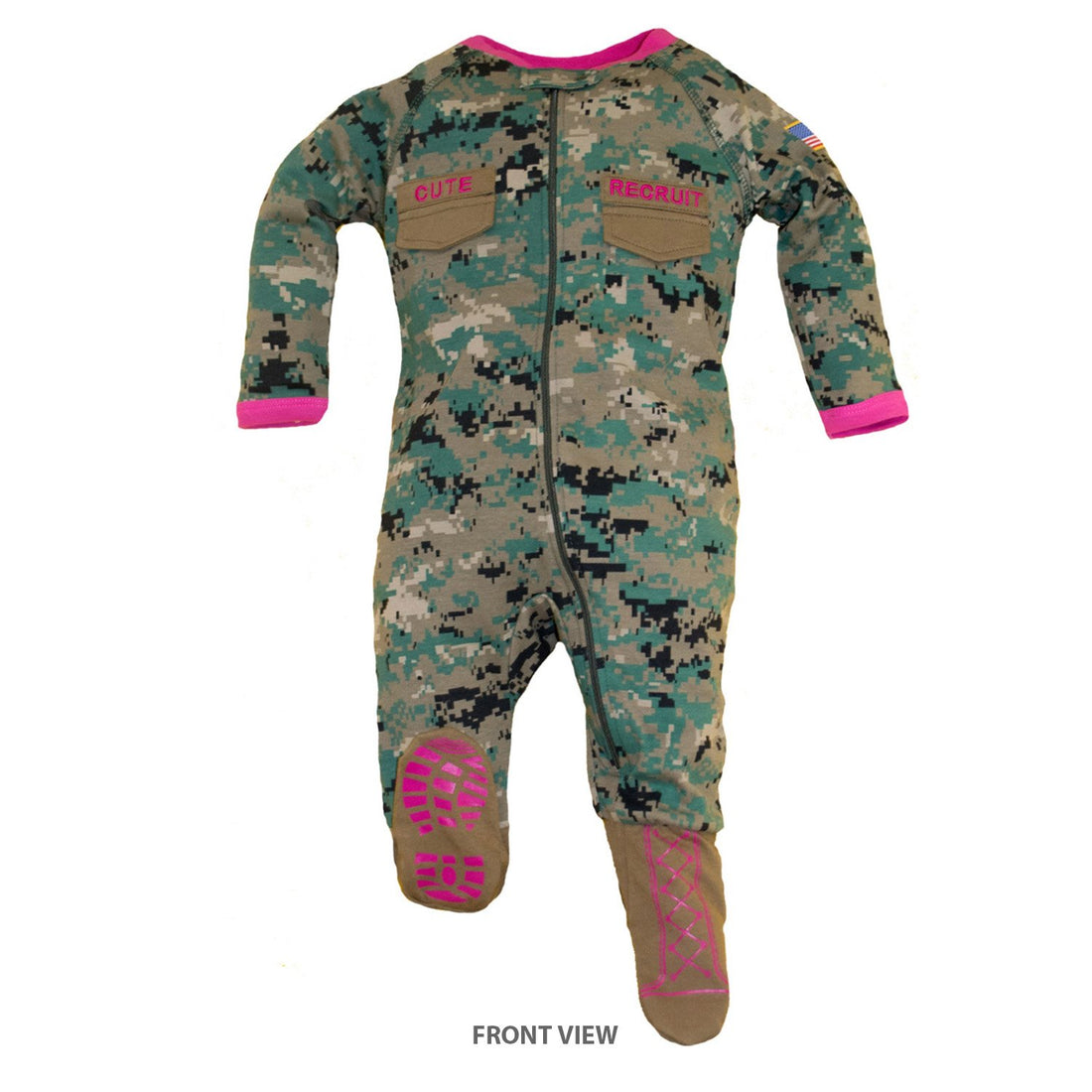 Trendy Apparel Shop Infant Cute Recruit Digital Camouflage Girl Crawler