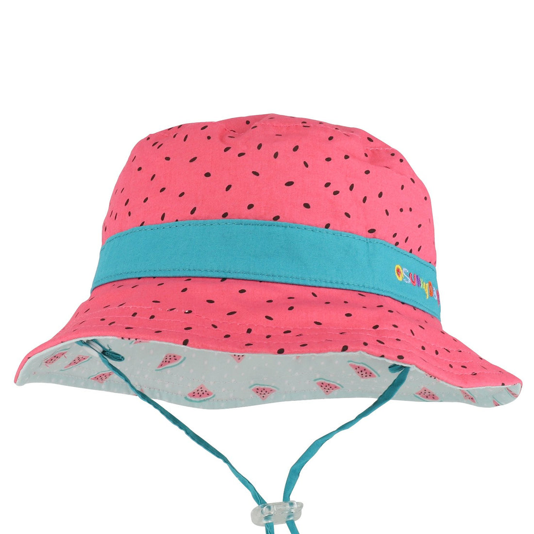 Trendy Apparel Shop Infant Girl's Reversible Watermelon Print UPF Sun Bucket Hat