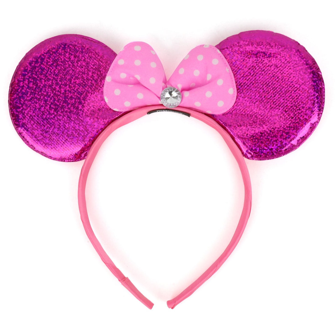 Trendy Apparel Shop Girl's Minnie Mouse Ear Shaped Foil Headband 2PK