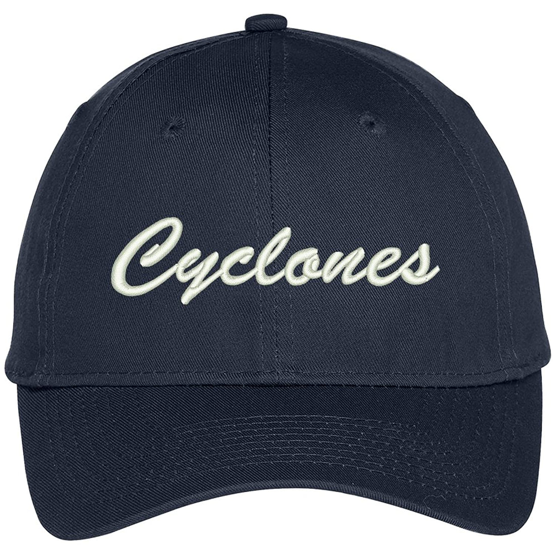 Trendy Apparel Shop Cyclones Embroidered Team Nickname Mascot Cap