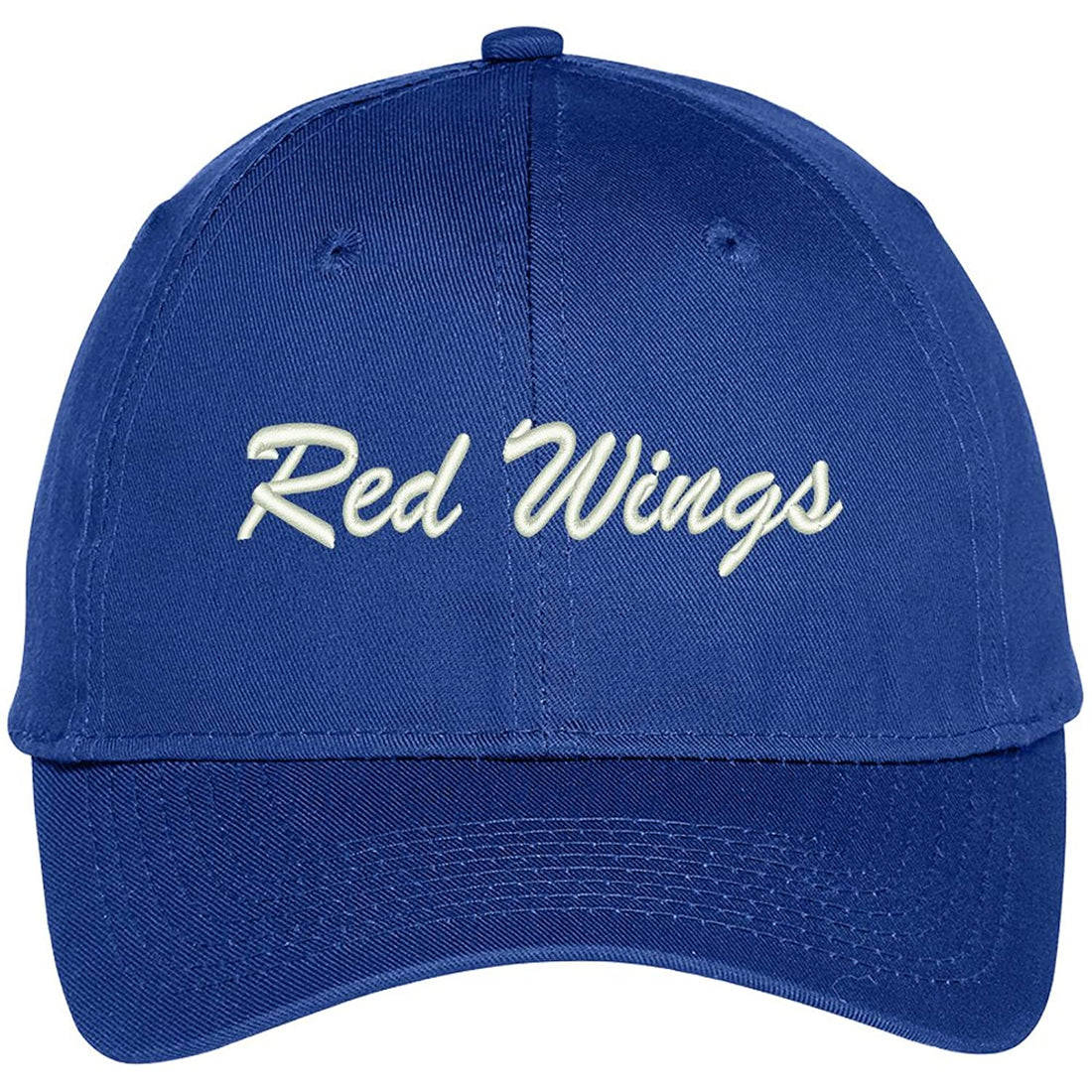 Trendy Apparel Shop Red Wings Embroidered Precurved Adjustable Cap
