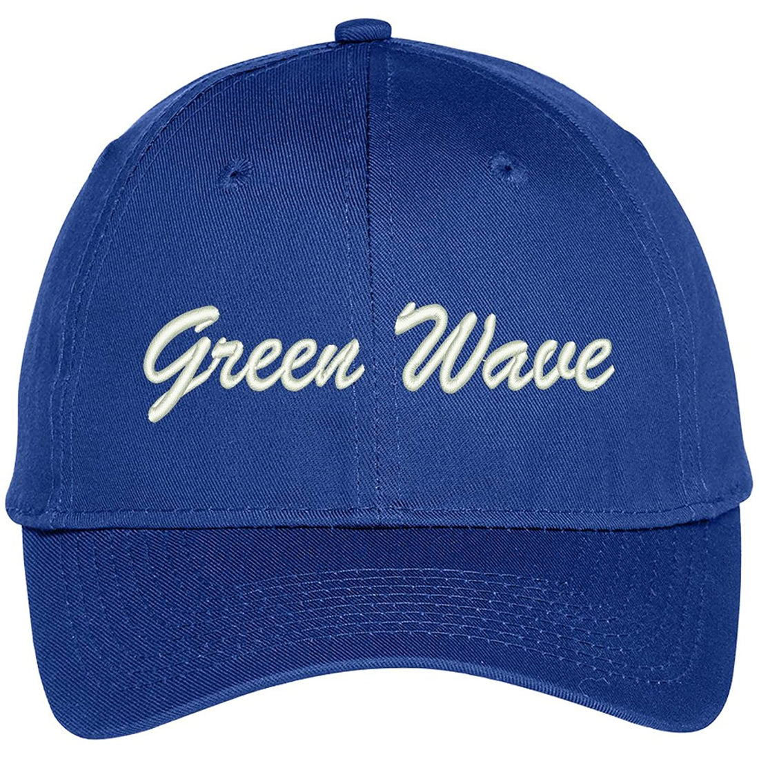 Trendy Apparel Shop Green Wave Embroidered Team Nickname Mascot Cap