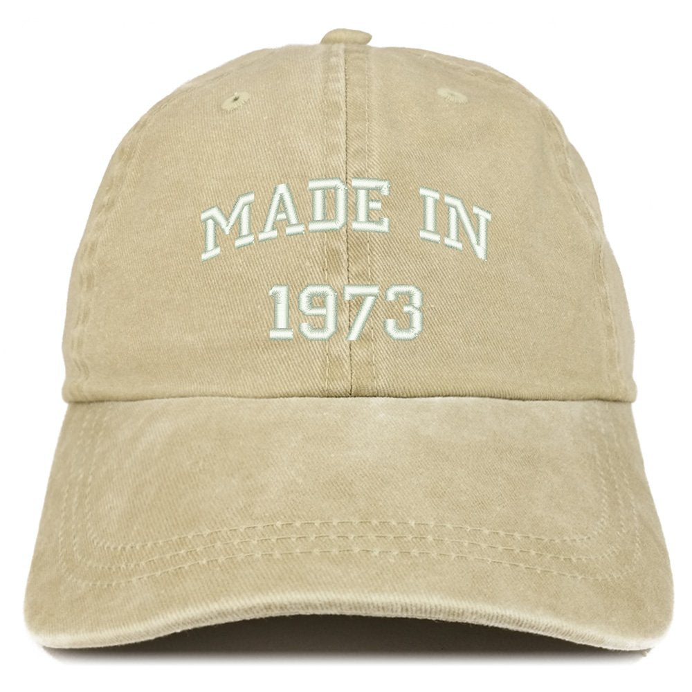 Trendy Apparel Shop Made In 1972 Text Embroidered 46th Birthday Washed Cap