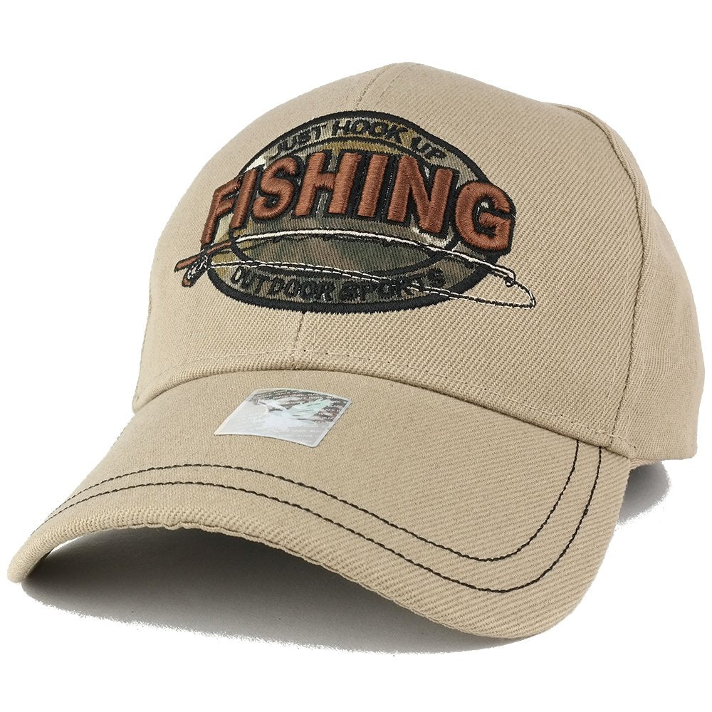 Trendy Apparel Shop Just Hook up Fishing Outdoor Sports Embroidered Adjustable Baseball Cap
