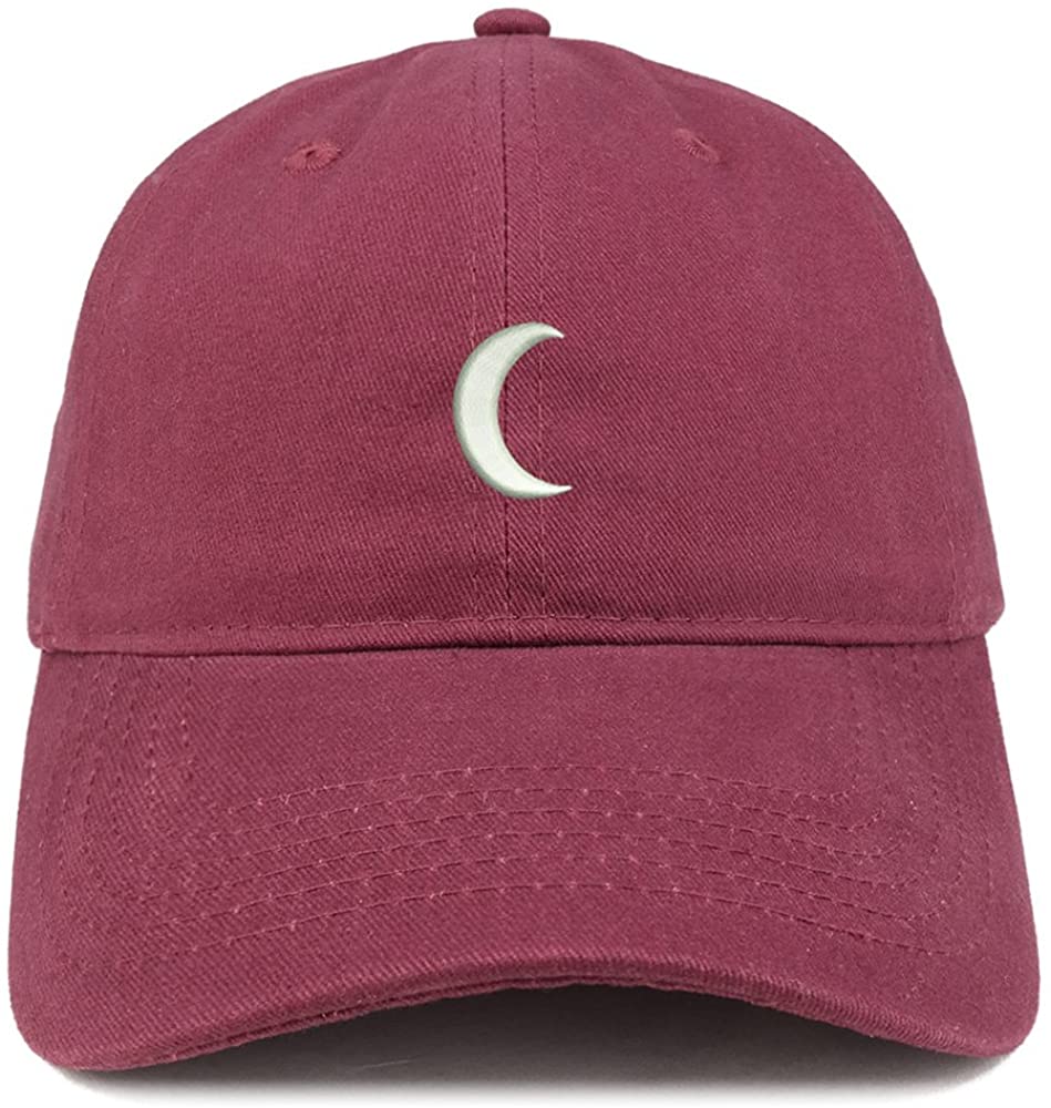 Trendy Apparel Shop Crescent Moon Embroidered Soft Low Profile Adjustable Cotton Cap