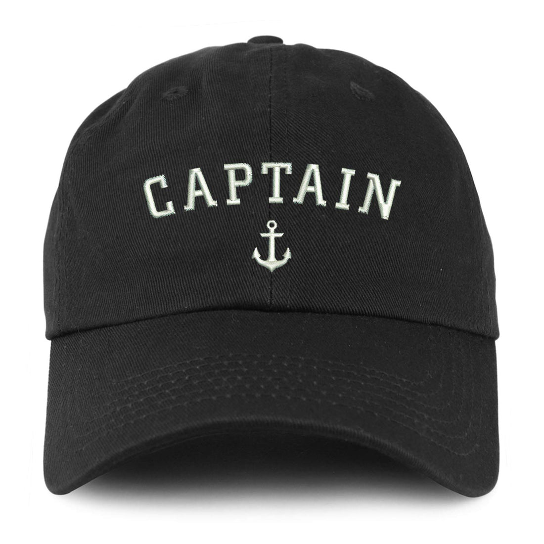 Trendy Apparel Shop Captain Anchor Embroidered Soft Cotton Adjustable Cap Dad Hat