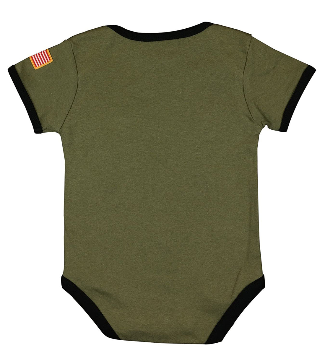 Trendy Apparel Shop Flight Body Suit Future Pilot USA Flag Infant Onesie - Olive - 0-3 MO