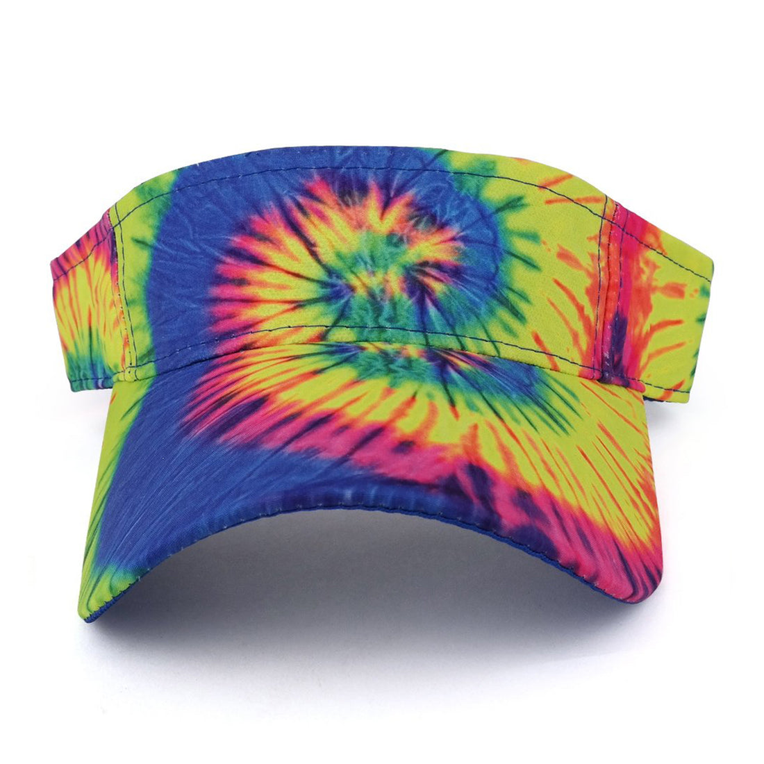 Trendy Apparel Shop Hippy Tie Dye Printed Colorful Cool Summer Visor Cap