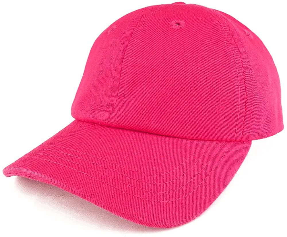Trendy Apparel Shop Baby Infant Plain Unstructured Adjustable Baseball Cap - Multipack - Burgunday Red Pink Hot Pink