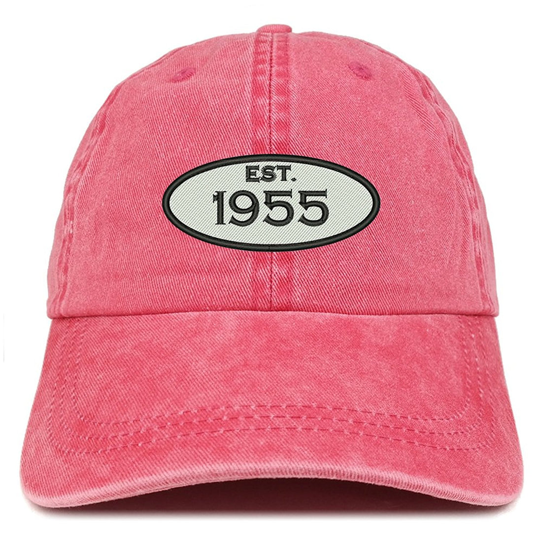 Trendy Apparel Shop Established 1955 Embroidered 64th Birthday Gift Pigment Dyed Washed Cotton Cap