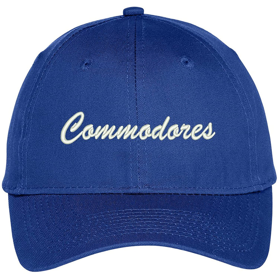 Trendy Apparel Shop Commodores Embroidered Team Nickname Mascot Cap
