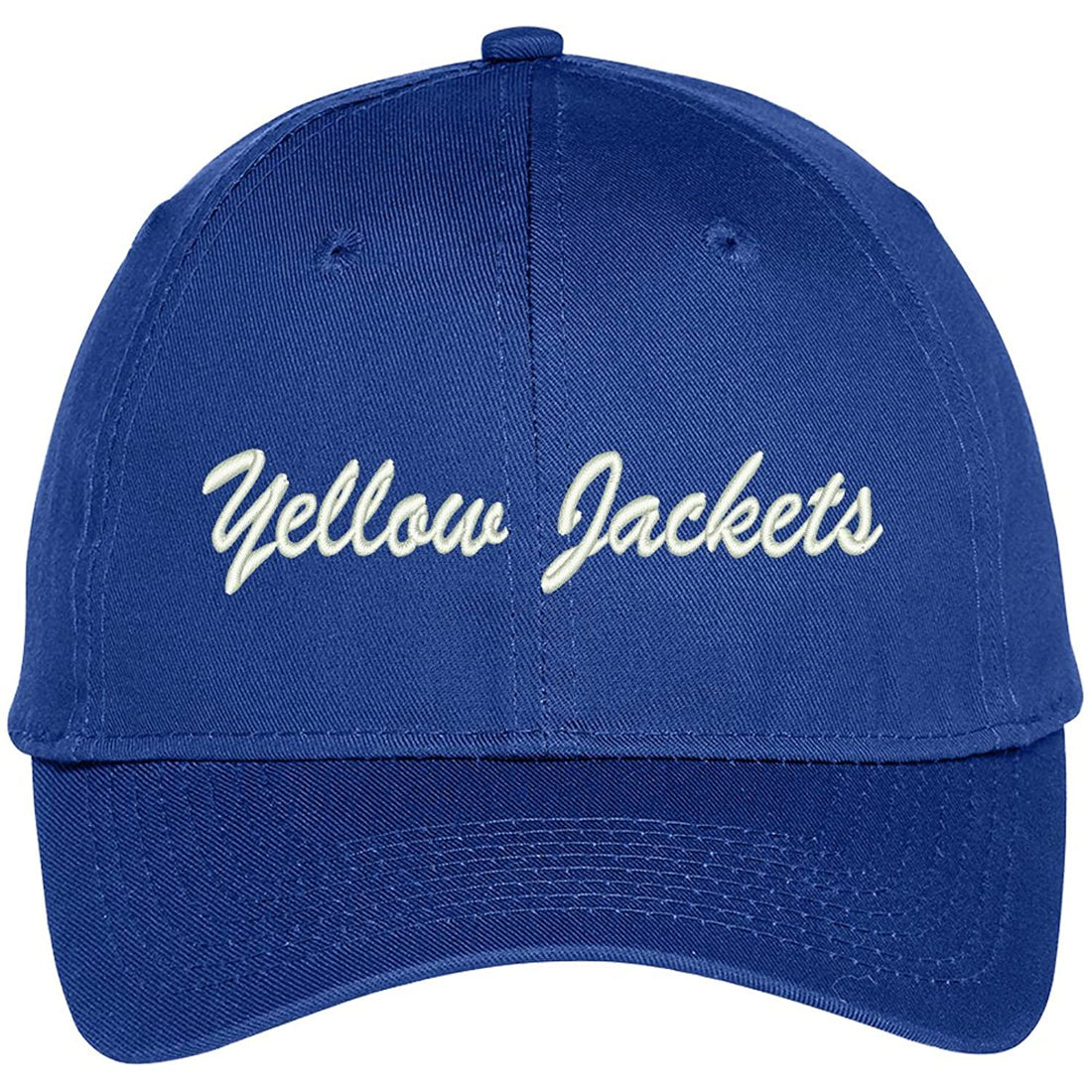 Trendy Apparel Shop Yellow Jackets Embroidered Team Nickname Mascot Cap