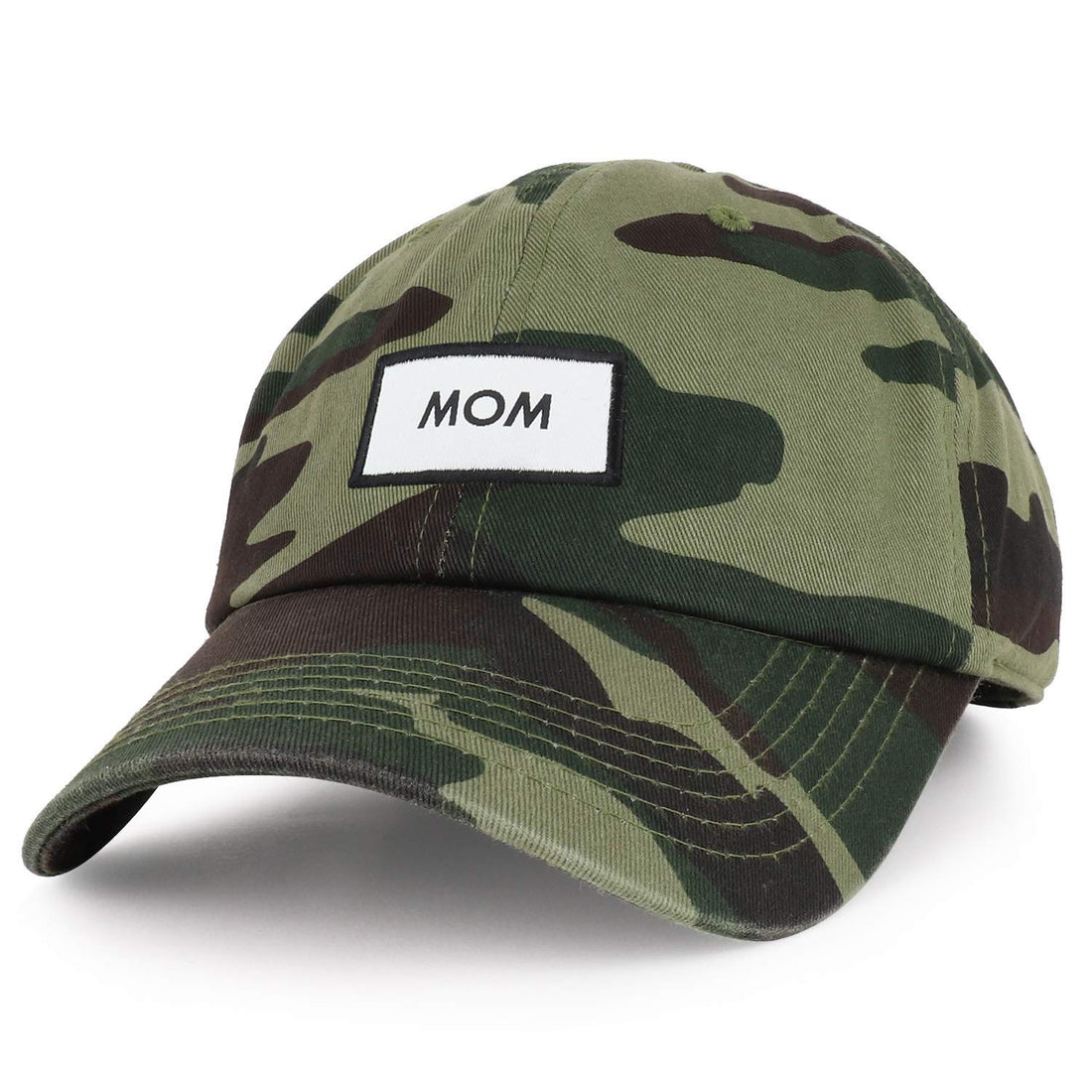 Trendy Apparel Shop Mom Woven Patch Cotton Dad Hat- CAMO