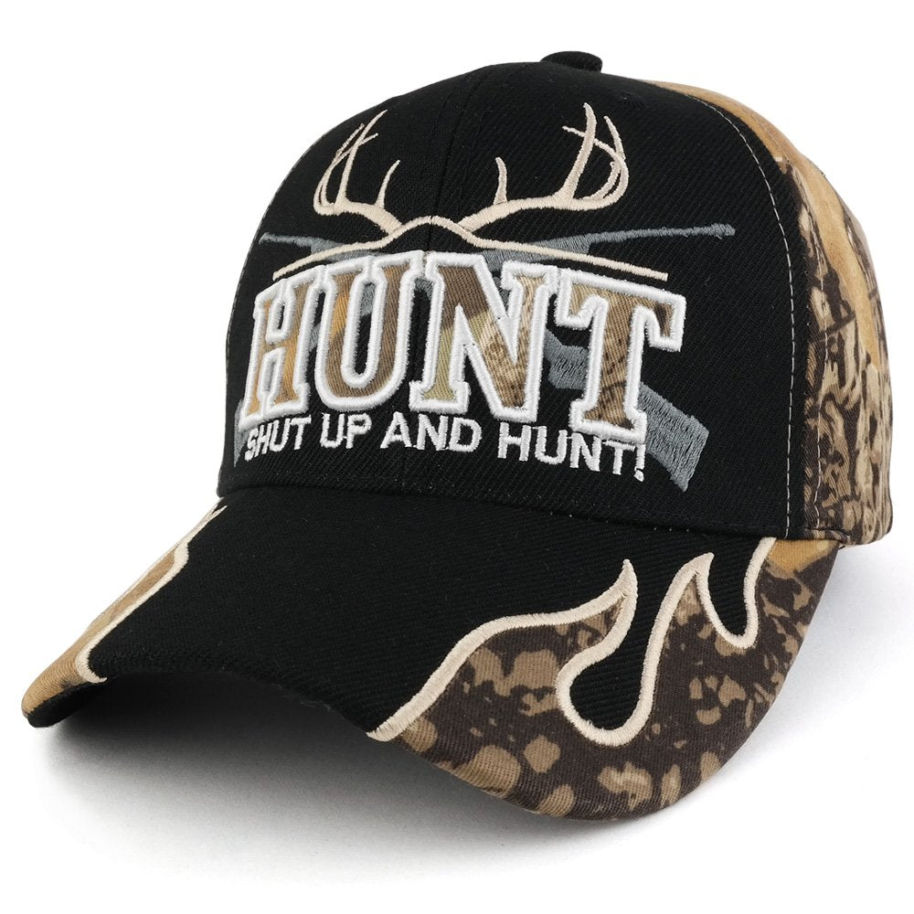Trendy Apparel Shop Shut Up and Hunt Embroidered Mossy Oak, Realtree Adjustable Baseball Cap