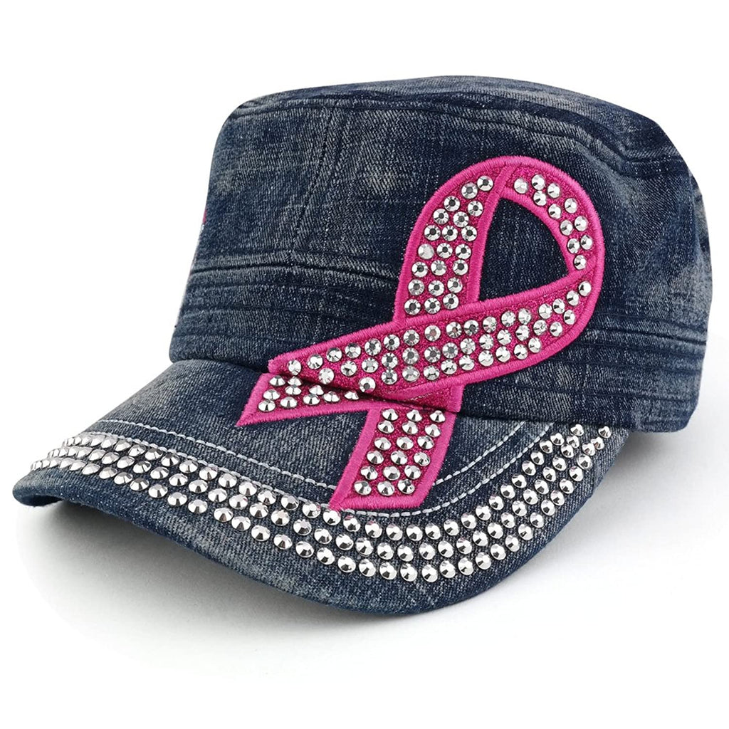 Trendy Apparel Shop Breast Cancer Pink Ribbon Cubic Stone Jeep Style A