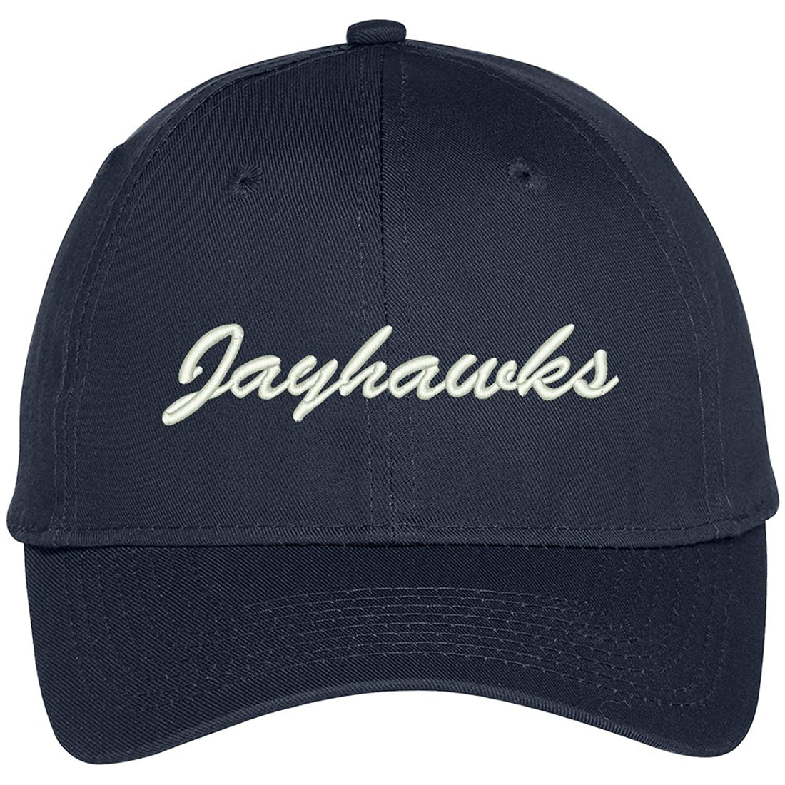 Trendy Apparel Shop Jayhawks Embroidered Team Nickname Mascot Cap