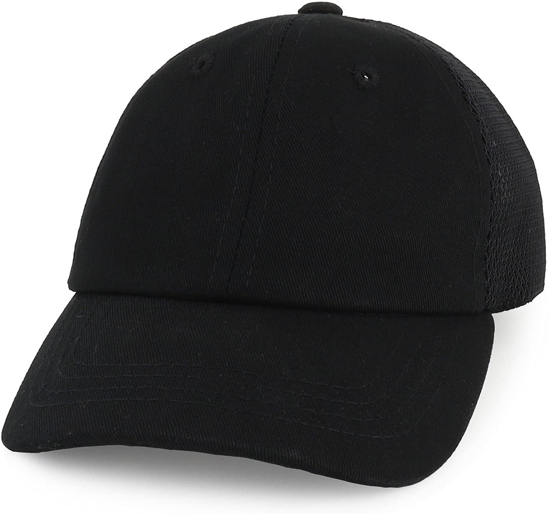 Trendy Apparel Shop Infant Size Unstructured Adjustable Trucker Mesh Baseball Cap - Multipack - Black Navy