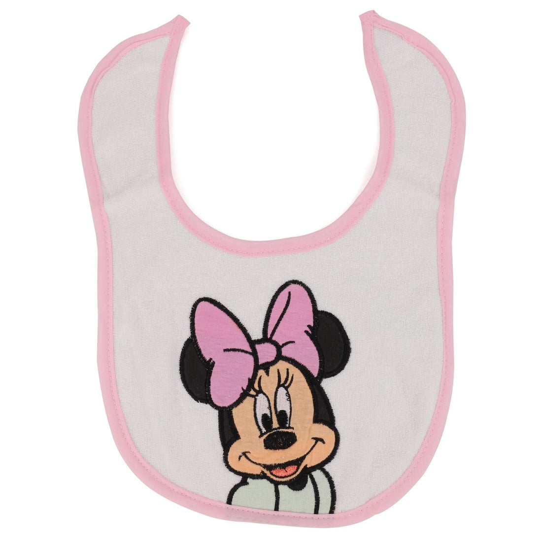 Trendy Apparel Shop Mickey Mouse and Minnie Mouse Embroidered Baby Bib 2 Pack - PINK BLUE