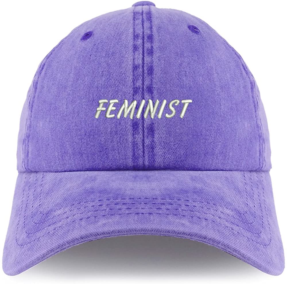 Trendy Apparel Shop Feminist Embroidered Pigment Dyed Unstructured Cap