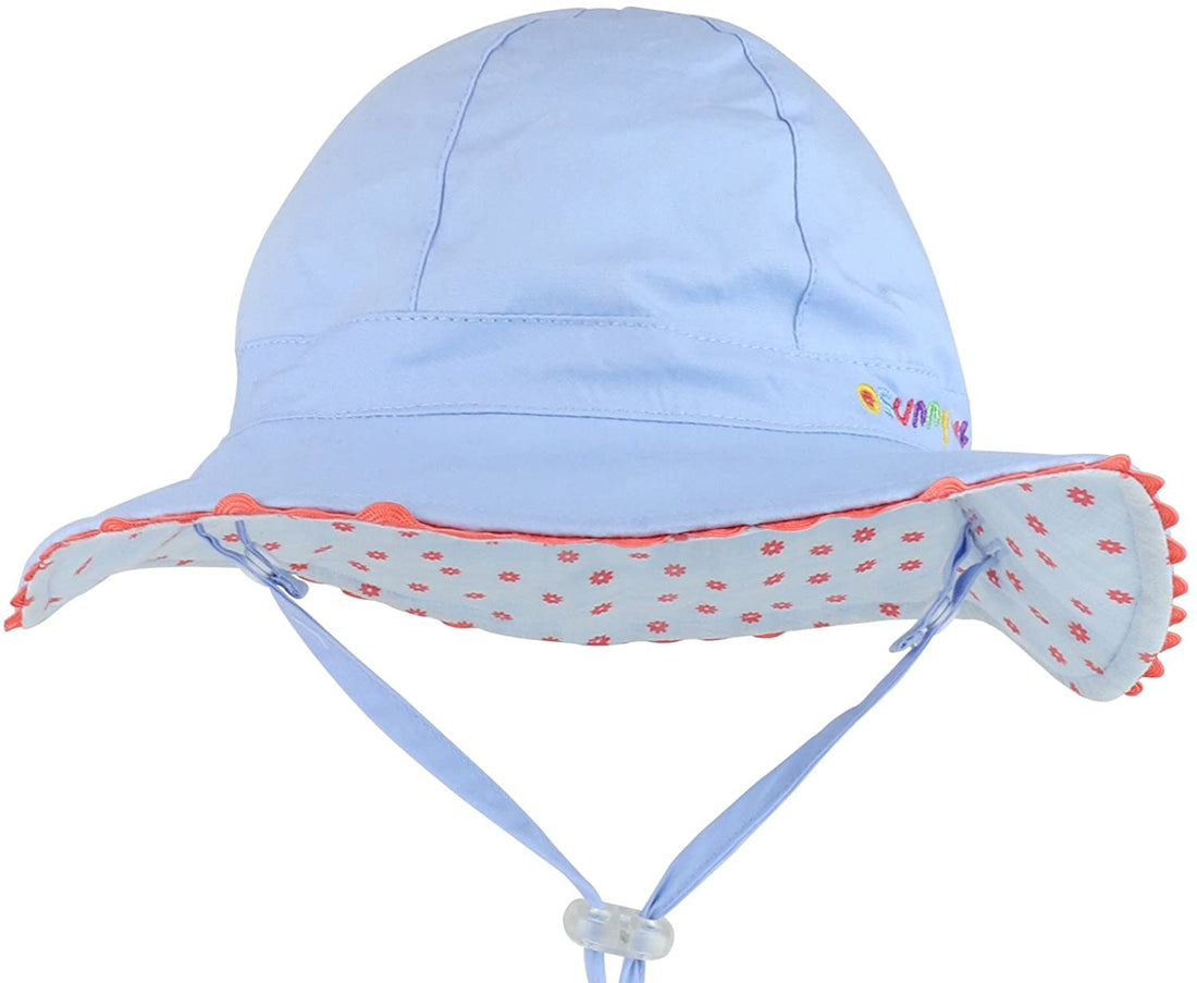 Trendy Apparel Shop Infant Girl's Reversible Blossom Floral UPF Sun Floppy Hat