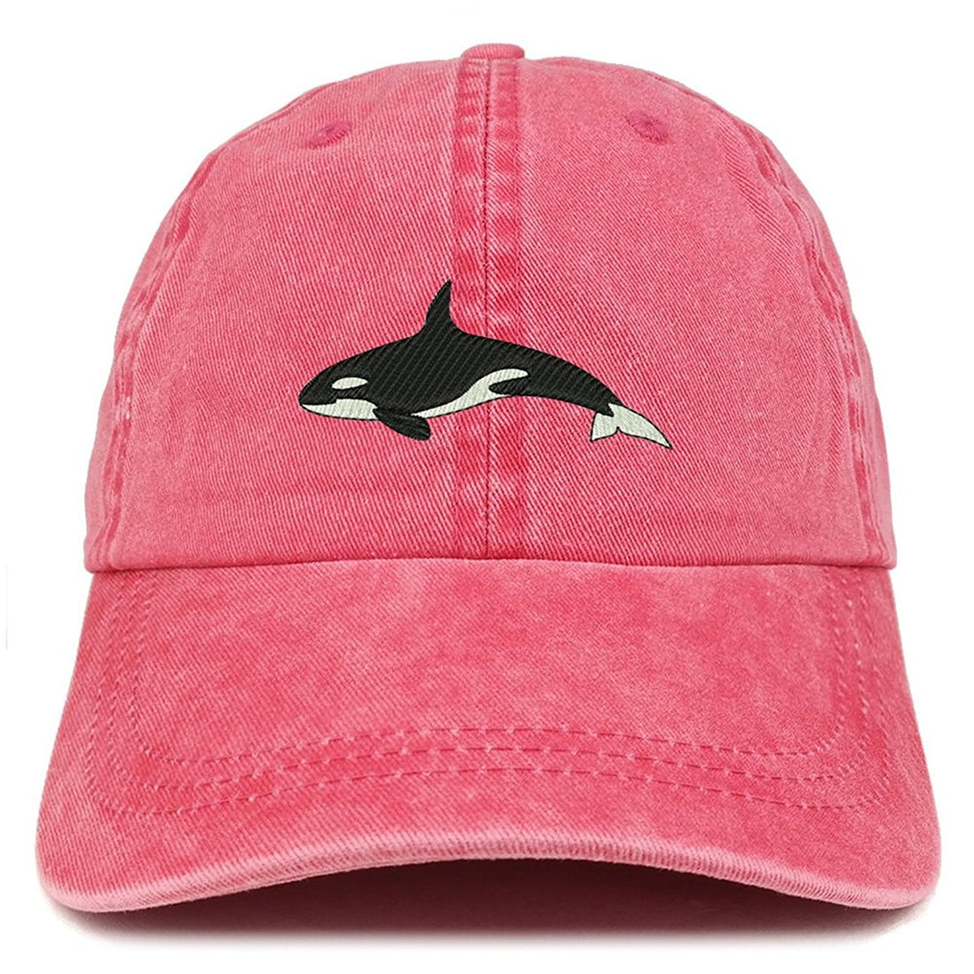 Trendy Apparel Shop Orca Killer Whale Embroidered Pigment Dyed 100% Cotton Cap