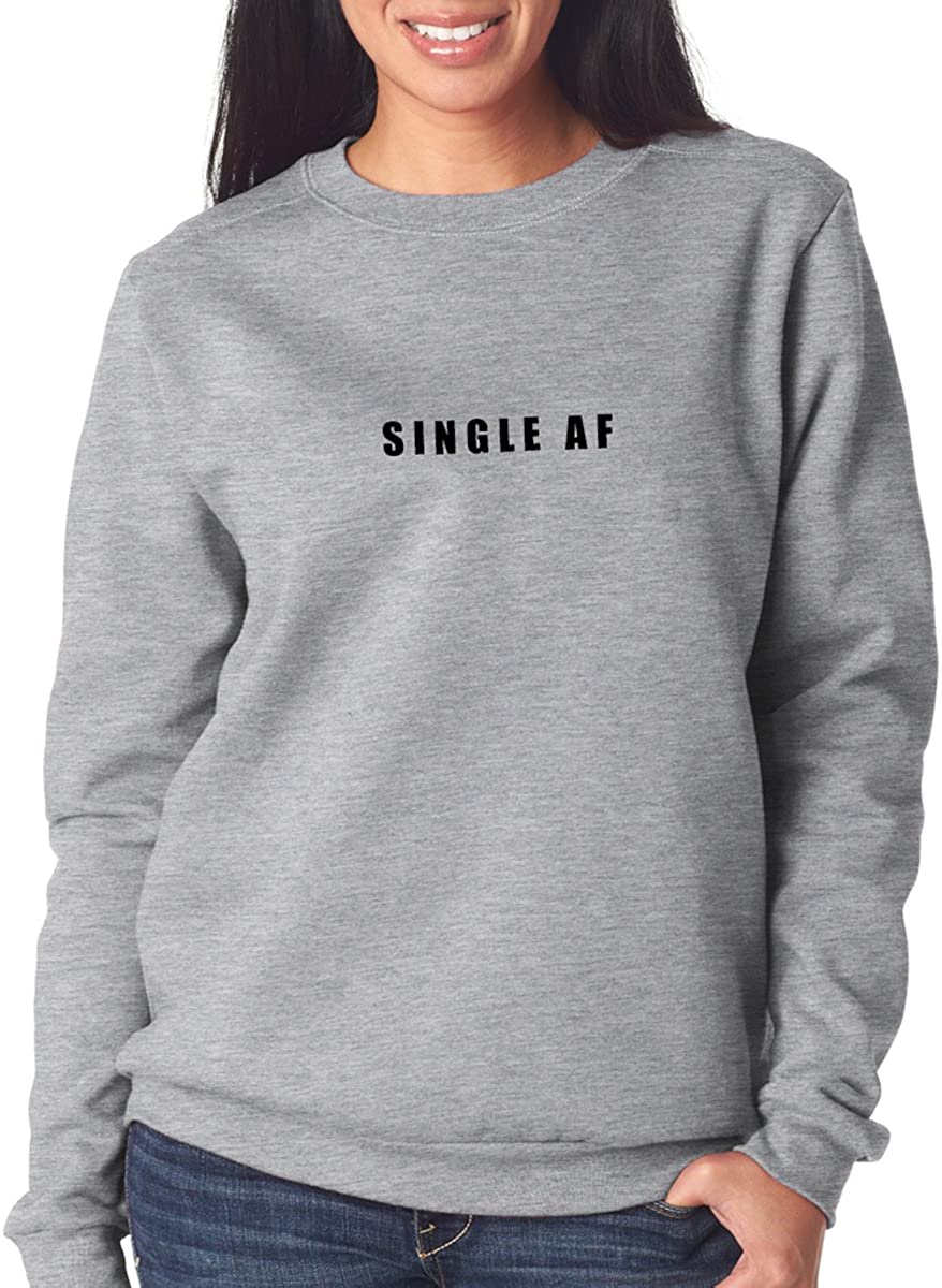 Trendy Apparel Shop Single AF Printed Women's Premium Classic Fit Pre-shrunk Fleece Sweatshirt