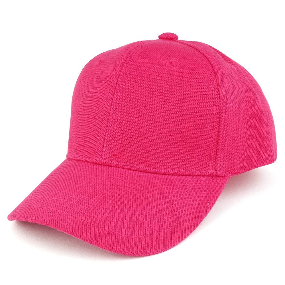 Trendy Apparel Shop Plain Infants Size Structured Adjustable Baseball Cap - Multipack - Fuchsia Pink Red
