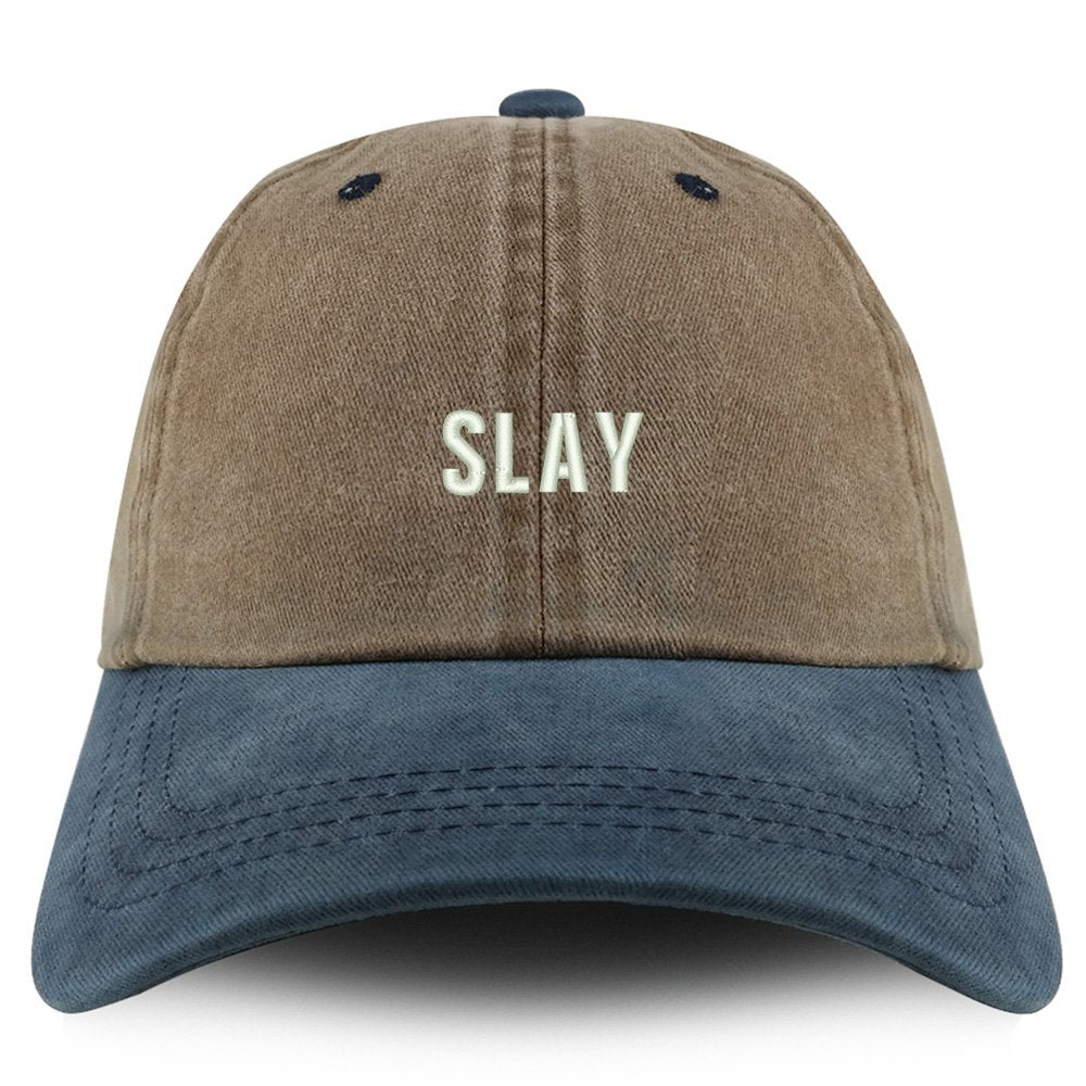 Trendy Apparel Shop Slay Embroidered Pigment Dyed Unstructured Cap