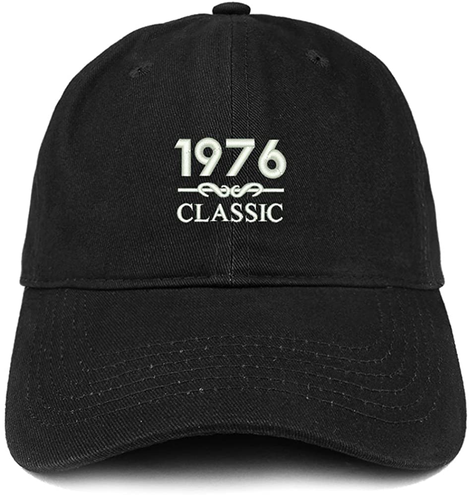 Trendy Apparel Shop Classic 1976 Embroidered Retro Soft Cotton Baseball Cap - Black