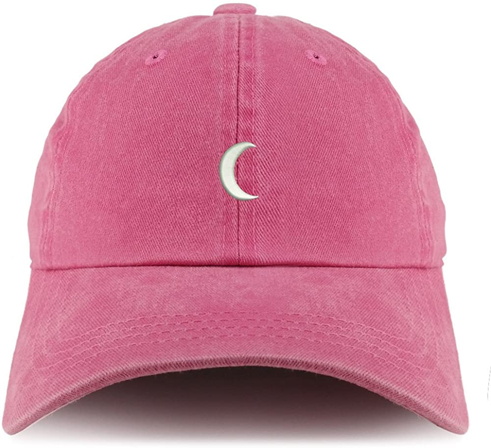 Trendy Apparel Shop Crescent Moon Embroidered Pigment Dyed Unstructure