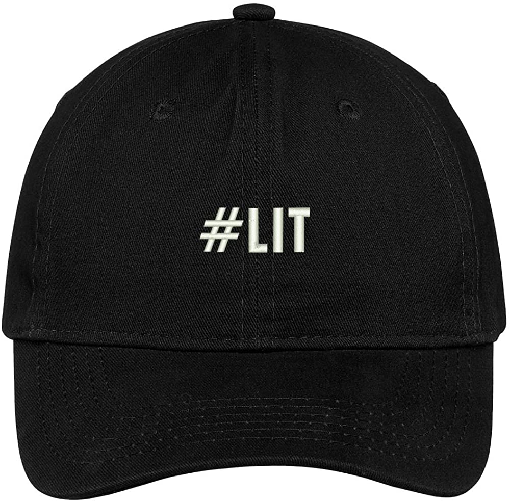 Trendy Apparel Shop Hashtag #LIT Embroidered Dad Hat Adjustable Cotton Baseball Cap - Black