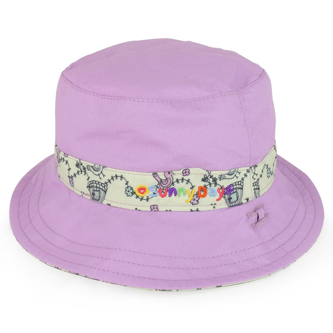 Trendy Apparel Shop Infant Baby Girl's Reversible Bird Cage UPF Sun Bucket Hat