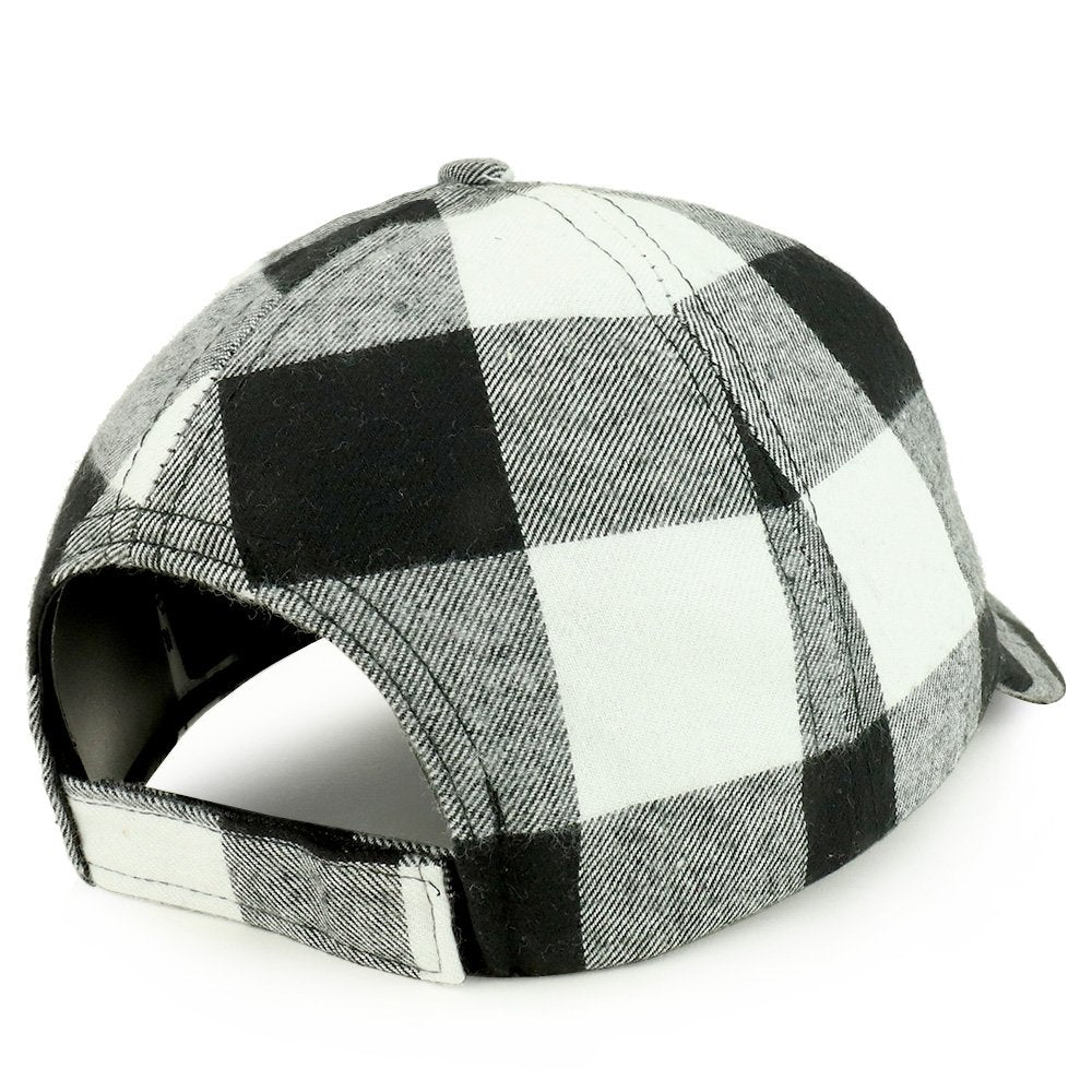 Trendy Apparel Shop Buffalo Checker Adjustable Baseball Cap