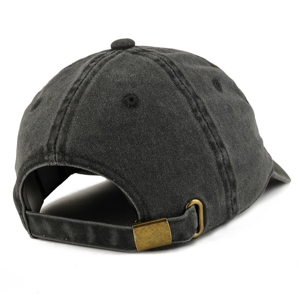 Trendy Apparel Shop Brownie Embroidered Pigment Dyed Unstructured Cap - Black