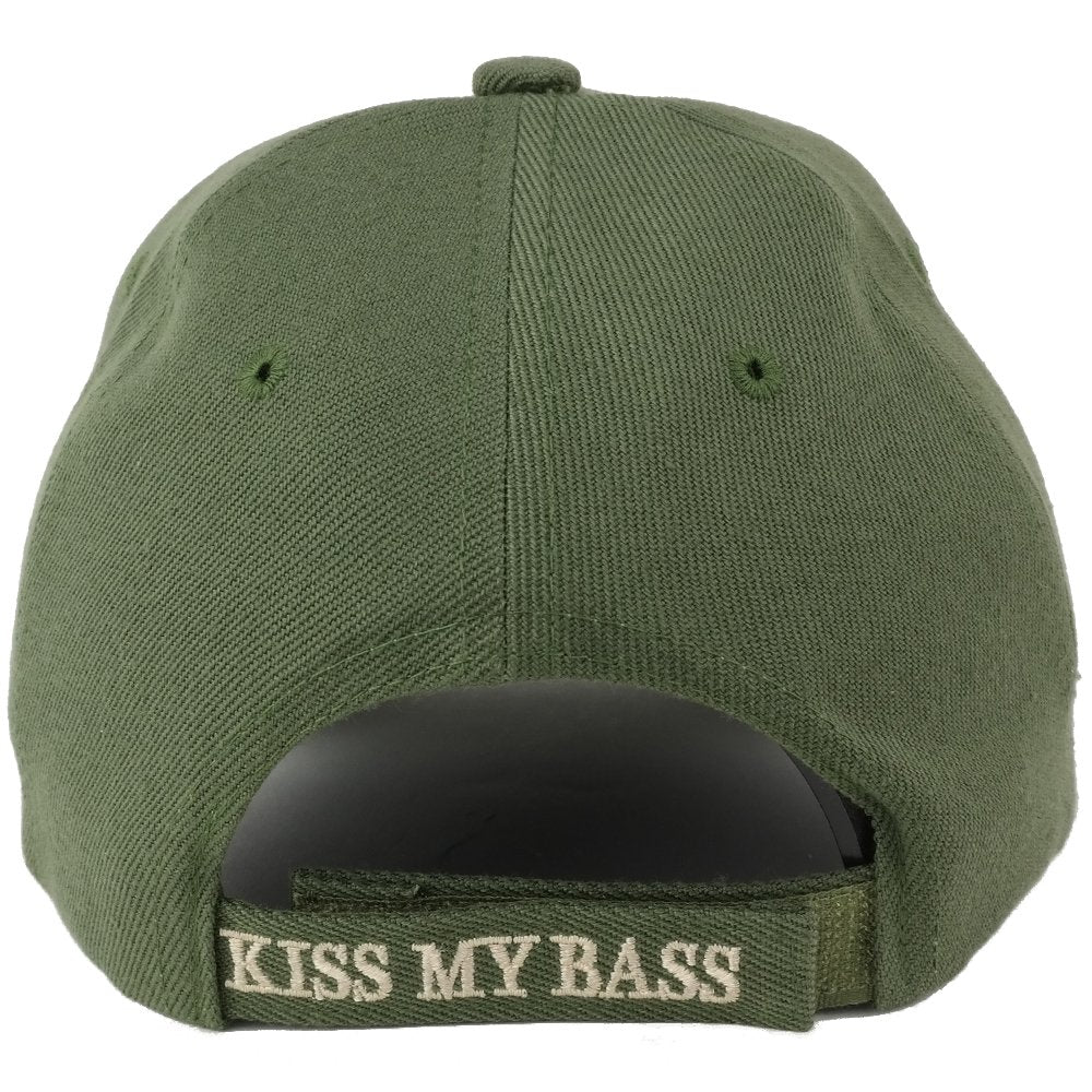 Trendy Apparel Shop Kiss My Bass Fish Embroidered Adjustable Baseball Cap