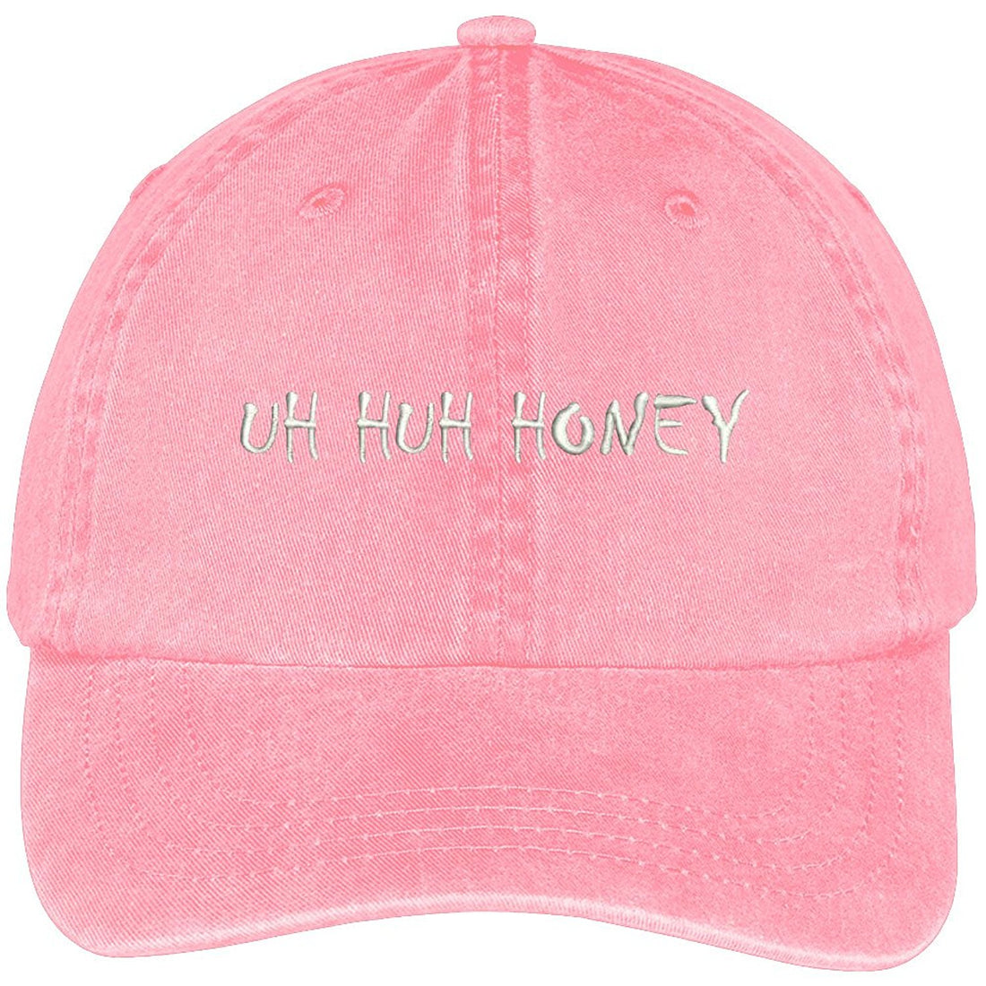 Trendy Apparel Shop Uh Huh Honey Embroidered Washed Cotton Adjustable Cap