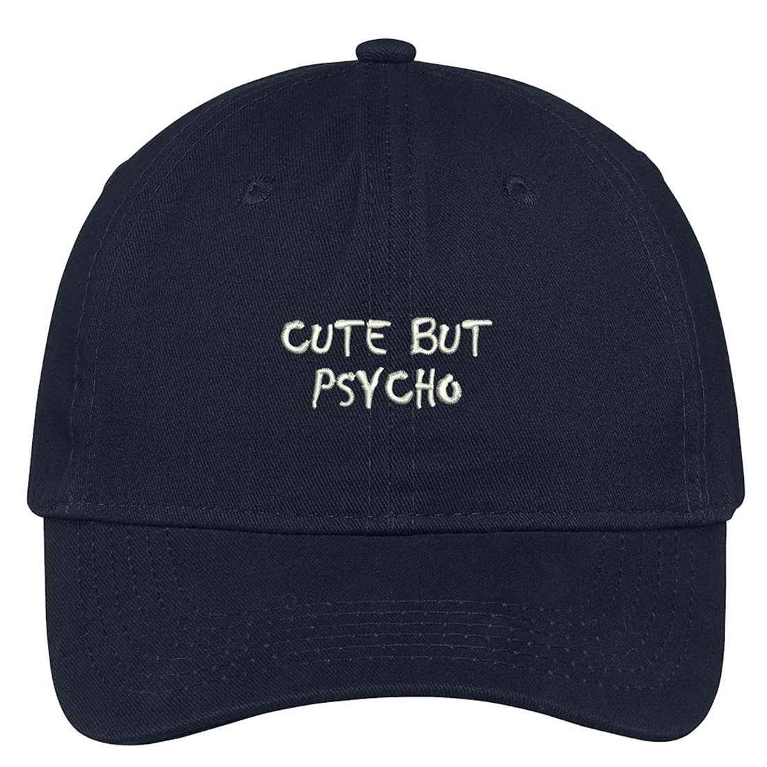 Trendy Apparel Shop Cute But Psycho Small Embroidered Adjustable Cotton Cap