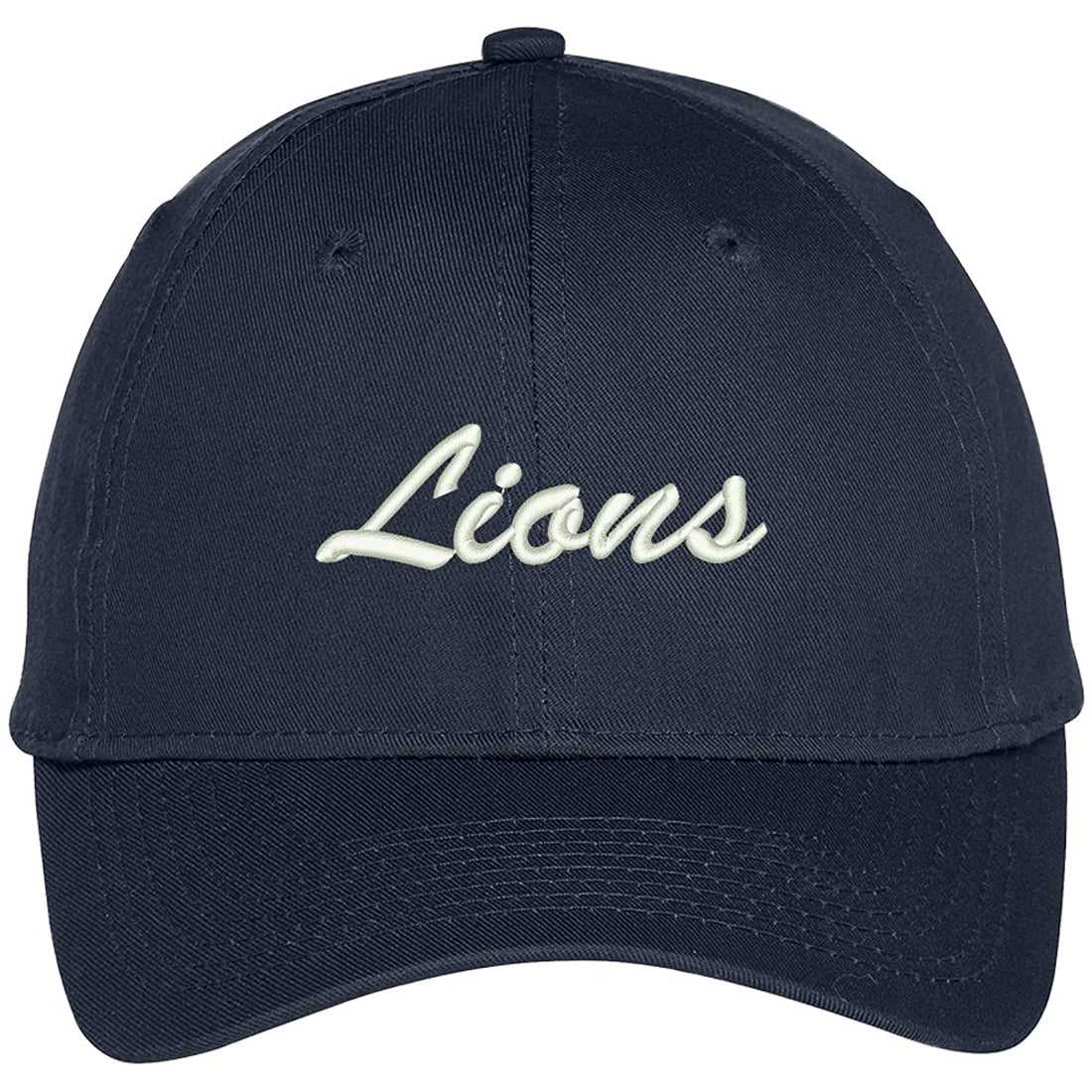 Trendy Apparel Shop Lions Embroidered Precurved Adjustable Cap - Khaki