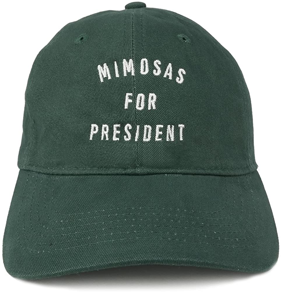 Trendy Apparel Shop Mimosas For President Embroidered 100% Cotton Adjustable Cap - Red