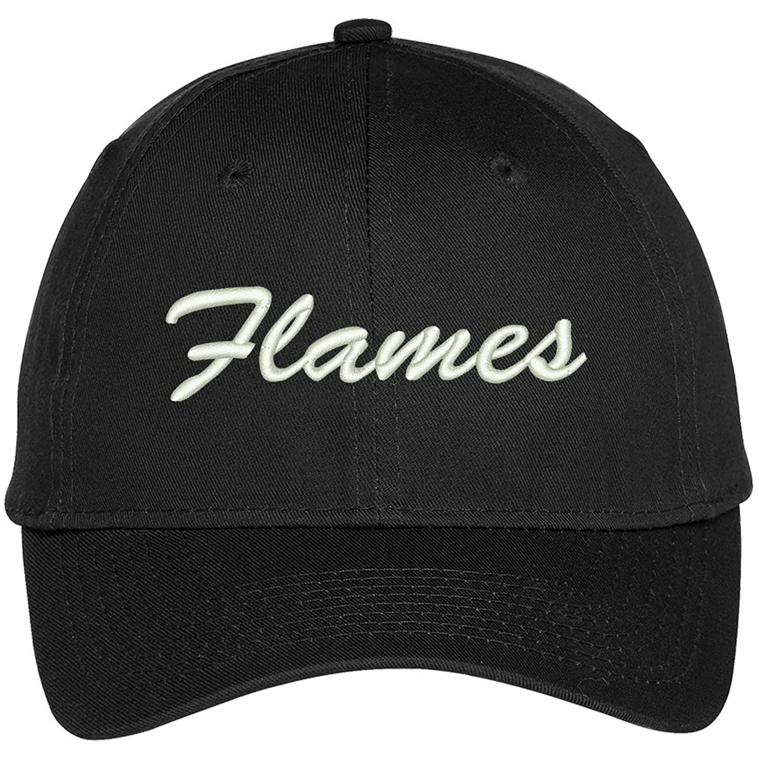 Trendy Apparel Shop Flames Embroidered Precurved Adjustable Cap