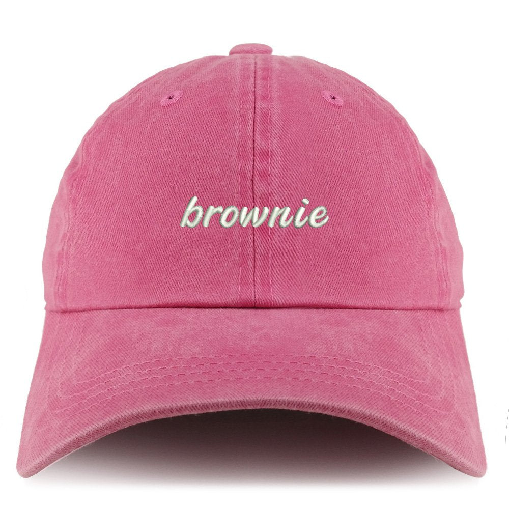 Trendy Apparel Shop Brownie Embroidered Pigment Dyed Unstructured Cap