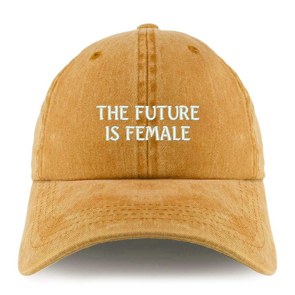 Trendy Apparel Shop The Future is Female Embroidered Pigment Dyed Unstructured Cap
